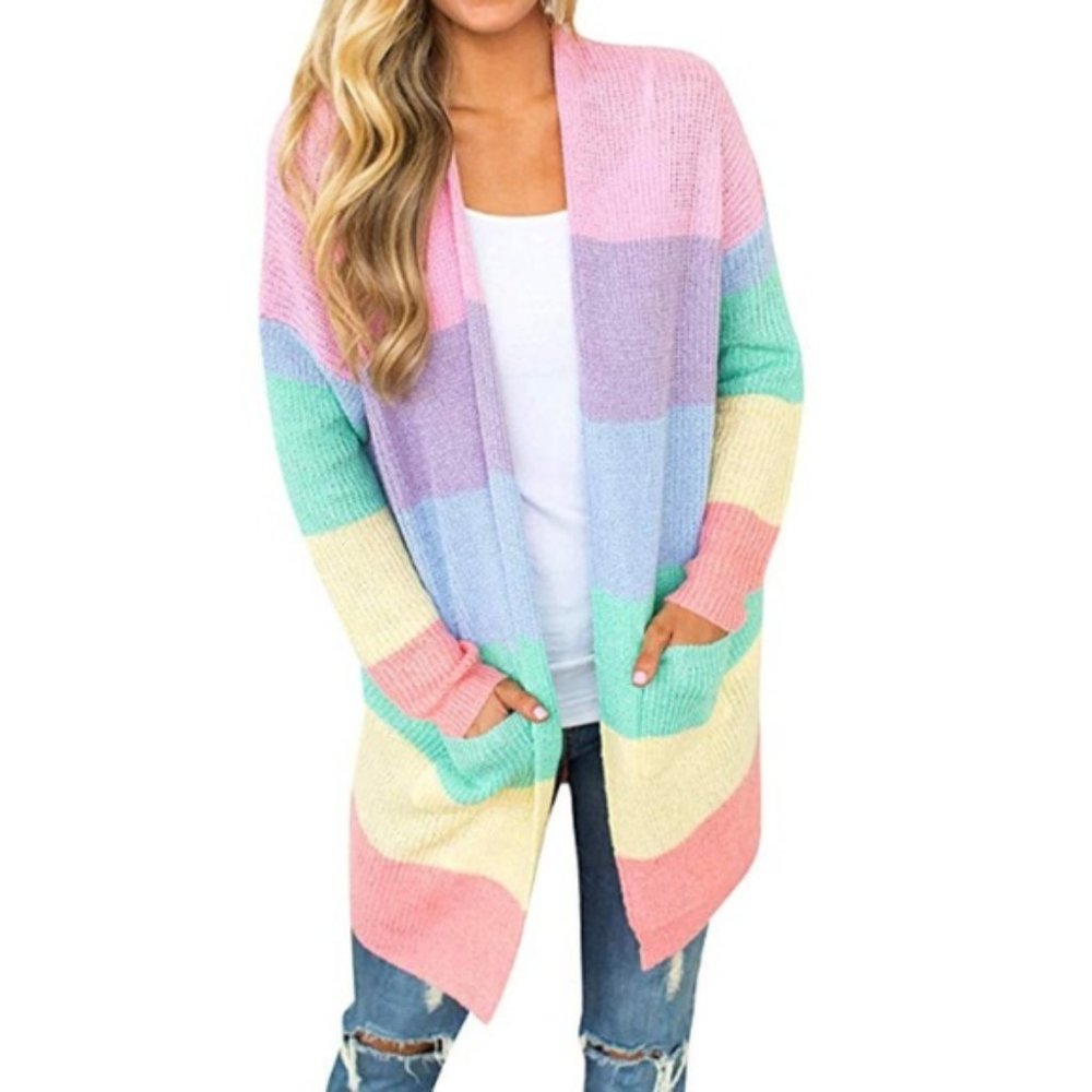 Dreamers Multicolor Striped Cardigan